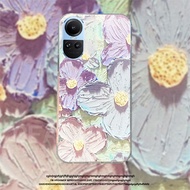 Handphone Casing For OPPO Reno10 / Reno 10 Pro / 10 Pro+ 5G 2023 Fashion Soft Case Transparent Painting Flower Shockproof Cover Phone Case Oppo Reno10Pro Reno10 Pro+