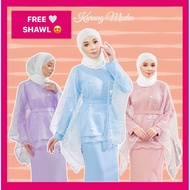 !!️ FREE BELT BAJU KURUNG LACE SULAM MODEN CANTIK KAFTAN BATWING BRIDESMAID TUNANG NIKAH RAYA