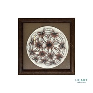 ZENTANGLE ART WHITE ZENDALA PAPER TILE WITH WOOD FRAME