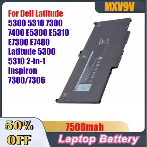 7500mah MXV9V Battery for Dell Latitude 5300 5310 7300 7400 E5300 E5310 E7300 E7400 Latitude 5300 53