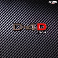 D4D Logo Embossed D-Four D Size 2.2 x 9.8 cm. Chrome Color For TOYOTA
