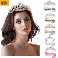 Birthday Crown and Crown Set-Princess Belt, Happy Birthday Girl Crown
