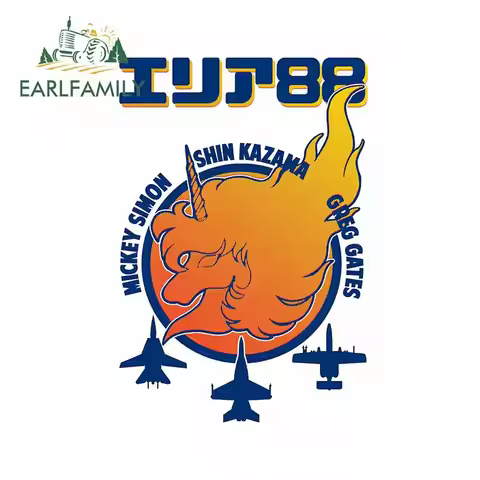 EARLFAMILY 13cm x 9.2cm for Area 88 Mockey Simon Decal VAN Refrigerator Motorcycle Car Stickers Cart