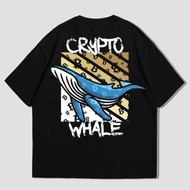 KAOS CRYPTO WHALE OVERSIZE / BAJU CRYPTO WHALE / COTTON COMBED 24S PREMIUM / WARNA HITAM / UNISEX PR