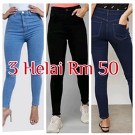SSG 3 pes 50 RM Women Skinny jeans super stretchable for ladies New In Arrive Local Seller