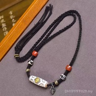 Fujia Dzi Neck Hanging Nine Eyes Tibetan Pendant Pull Adjustable Lady Braided Rope Handmade Necklace