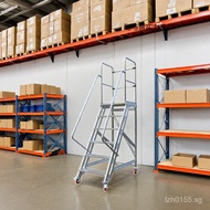 Ladder Step Mobile Climbing Ladder Aluminum Alloy Warehouse Supermarket Thickened Industrial Climbin