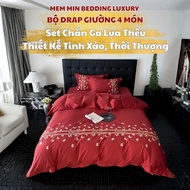 (L41702) Soft and light 100s Silk duvet cover set MemMinbedding Luxury with delicate and feminine em