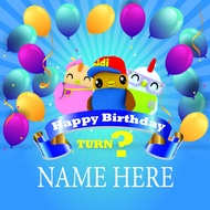 (BIRTHDAY PARTY SET) BANNER BIRTHDAY DIDI &amp; FRIEND THEMES