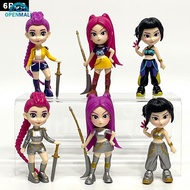 OPENMALL 6pcs Kpop Demon Hunters Model Kit Anime Characters Figure Car Interior Hand Cake Ornament T