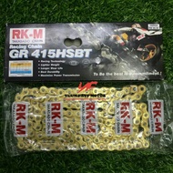 RK-M RKM RACING GOLD CHAIN 415 GR415HSBT 120L 122L 132L SPOKET SPROCKET RANTAI TAKASAGO CHAIN SSS AJ