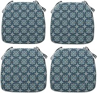 Magpie Fabrics Outdoor/Indoor 17"x16"x2" Chair Cushions with Ties Set of 4, Waterproof All Weather U
