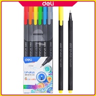 Deli 6 Colors Fine Liner Paint Marker Pen EQ900-06 Drawing Pen