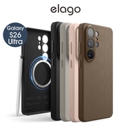 < elago > Galaxy S26 Ultra Magnetic Plant Leather Thin Phone Case [Lens Area Precise Opening, Not Ma