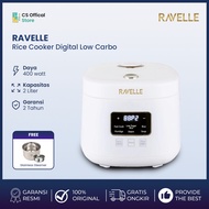 RAVELLE Rice Cooker Digital Low Carbo 0.8 Liter Rice (2 Liter) - Low Watt Rice Cooker (Stainless Ste