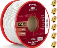 50 m Pure Copper 135 dB 5-Way Shielded Coaxial Cable Satellite Cable Antenna Cable TV Cable Satellit
