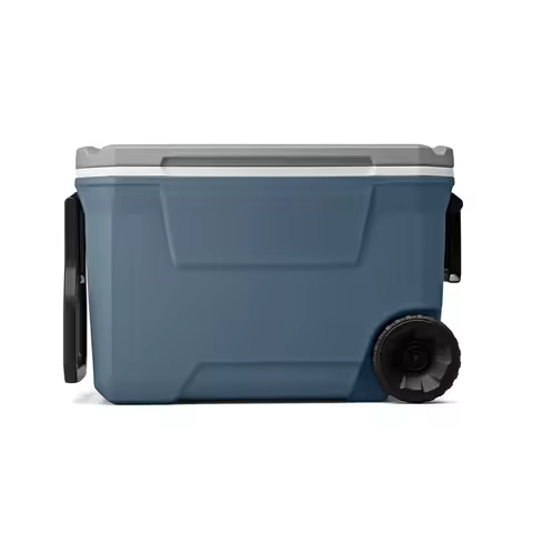 62QT Hard-Side Wheeled Lakeside Blue Cooler for Tailgate Parties, Camping or Sports Festivals