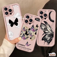 Compatible for Infinix Smart 8 7 Hot 40 Pro 40i 40 Pro 30i 30Play 30i Spark Go 2024 2023 Note 30 VIP 12 Turbo G96 ITEL S23 Black Nice Butterfly All-inclusive Phone Case Soft Cover