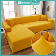 【Yellow】 1/2/3/4 Seater Sofa Cover L Shape Universal Couch Cover Sofa Slipcover Sofa Protector