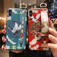 Red-crowned Crane Chinese Cat Dog Samsung S21 Ultra S20FE S20 Ultra S20 Plus S20 S10 Plus S10 S9 Plus S8 Plus NOTE8 9 10 pro note 20 ultra Wristband Holder Back case