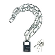 Chain Lock Iron Chain Lock Head Bicycle Safety Lengthened Chain Soft Lock Door Lock Iron Door Gate/A
