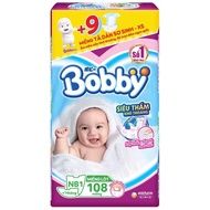 Bịch 108 miếng lót Newborn 1 Bobby (tặng 9 tã dán)