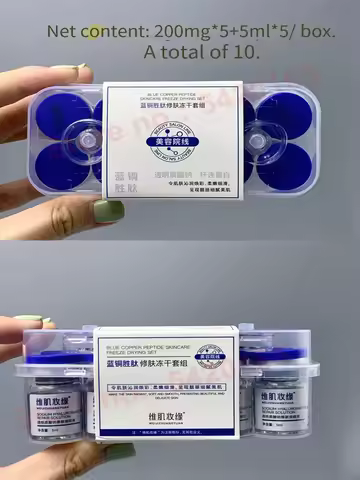 Effective Peptide 99% GHK-CU Copper Lyophilized Powder For Anti-Aging Fade Fine Lines Improve Elasti