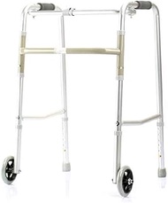 Walkers for seniors Walking Frame Handrail Walker Elderly Disabled Walking Support Four-Legged Crutches Rehabilitation Aluminum Alloy Double Pulley 59cmx50cmx78cm Non-Slip Walking Stick roll