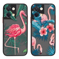 Matte Mobile Phone Cover Skin Feel Shockproof Phone Case Esthetic Style Flamingo Green Leaf For OPPO Reno Z 2 3 4 5 F SE Pro 5G Reno 5 Pro Plus 6 7 8 Z Pro Plus 4G 5G