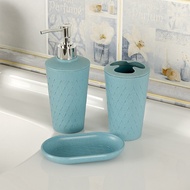 ◄ﺴ✣ 3Pcs/Set Wheat Straw Bath Accessories Soap Dispenser Toothbrush Holder Soap Box Washroom Suit
