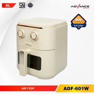 Advance ADF-601W Electric Air Fryer 6 Liter Capacity Energy Saving 900 Watt Non-Stick Tray Official 