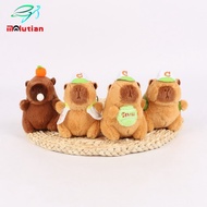 Cute capybara plush keychain baseball cap keychain