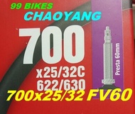 ยางใน700c 25/32c ยางในจักรยานเสือหมอบ จักรยานไฮบริจ ทัวริ่ง 700x25-32C FV/AV 48-60-80 ยางในจักรยาน ยางใน CHAOYANG คุณภาพดี ส่งไวส่งเร็ว ได้ของชัวร์