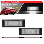 2PCs For Toyota GR Supra A90 2020+ Rear White Full 18-SMD Canbus LED License Plate Lights Auto Parki