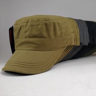 PAKET GROSIR 10 PCS - TOPI KOMANDO MILLITARY POLOS JAHIT RANTE BAHAN KANVAS MARSOTO