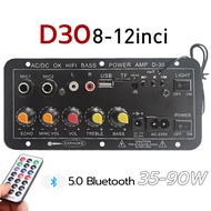 Amplifier Board Audio Bluetooth Usb Radio Tf Diy Subwoofer D10 + Tampilan Digital Led  Dual Mic Hifi Bass Karaoke Power Stereo Bass Audio Karaoke Fm Papan 8 Inch 12 Inch 12v 24v 220v Tiga Tujuan Sf-2mic Mobil Subwoofer Amplifier