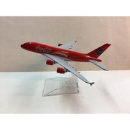 FLS Coca Cola A380 Diecast Metal Airplane Collection with Stand Vintage Novelty Ornamental Home Shop