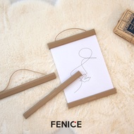 FENICE A4 Hanging Picture Wall Frame Vegan PU Leather for Artwork Poster Drawing Notice Mood Board M