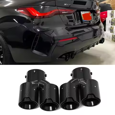 Quad Carbon Fiber Exhaust Tips for BMW G22 G23 M440i G20 M340i G42 M240i 2021+ Dual M Performance Mu