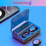 [5.0V] TWS F9-5 5.0 Bluetooth Earphones Wireless Bass Stereo In-Ear Earbuds Handsfree Headset With C