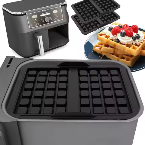 Air Fryer Waffle Mat Silicone Bakeware Waffle Iron for Ninja AF300EU AF400EU AF451EU SL400EU AF500DE
