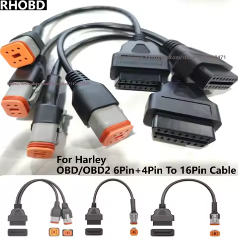 NEWBest For Harley Davidson Motorcycle 6Pin 4Pin Two-in-one To OBD2 Adapter OBD2 Diagnostic Scanner 