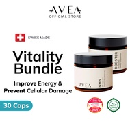 AVEA Vitality Bundle | NMN Supplement + Booster (Resveratrol, Ubiquinol CoQ10) | Swiss Quality | NAD