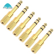 Quarter Inch Adapter, 6.35mm (1/4 Inch) Male to 3.5mm (1/8 Inch) Female Headphone Jack Plug, Gold 6 