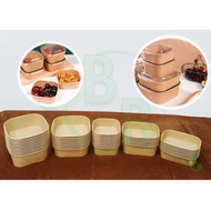 High Quality Square Paper Bowl/Disposable Kraft Brown Paper Bowl/Mungkuk Kertas Tapau/Food Packaging