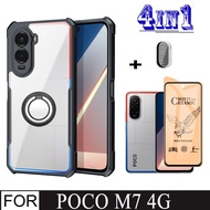 Poco M7 4G Shockproof Phone Case for Poco F7 C71 C85 C75 4in1 Camera Lens Glass Screen Protector and