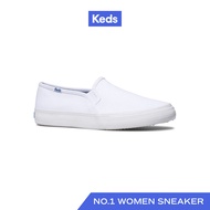 KEDS รองเท้าผ้าใบ สลิปออน แบบสวม รุ่น DOUBLE DECKER CANVAS สีขาว ( WF61020 )