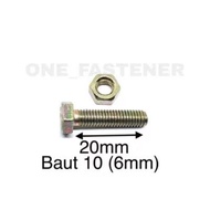 BMK M6 X 20 MM YELLOW NUT BOLT