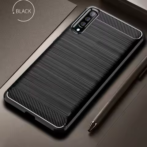 For Samsung Galaxy A70 Case Carbon fiber Cover Shockproof Silicon Phone Case For Galaxy A50 A 70 Cov