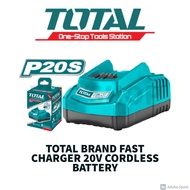 TOTAL BRAND Fast Intelligent Charger for 20V Cordless Battery TFCLI2001 AND TOTAL BATTERY 20V T-TFBL